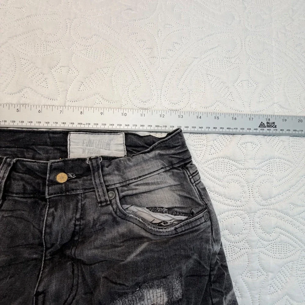 Evolution In Design Mens Distressed Slim Fit Gray Denim Jeans 29W 32L